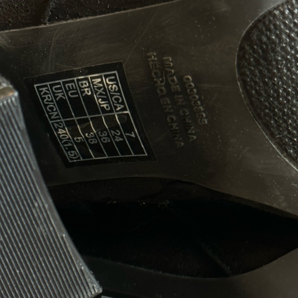 Black suede high heeled ankle boots | Size 7 - Picture 13 of 14